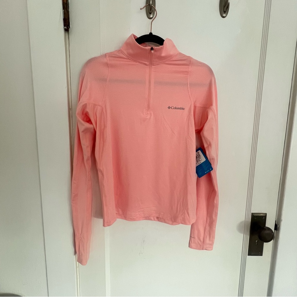 Columbia Women's Pink Long Sleeve Half-Zip Tee